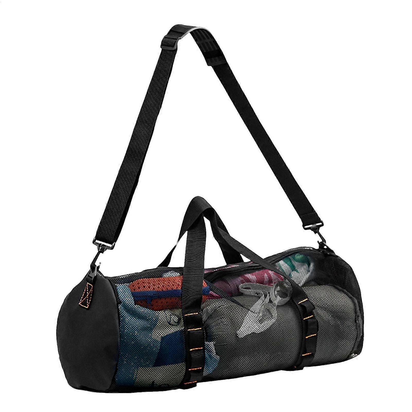 Extra Large Mesh Beach Bag for Diving and Swimming, Foldable Waterproof Duffel with Adjustable Strap