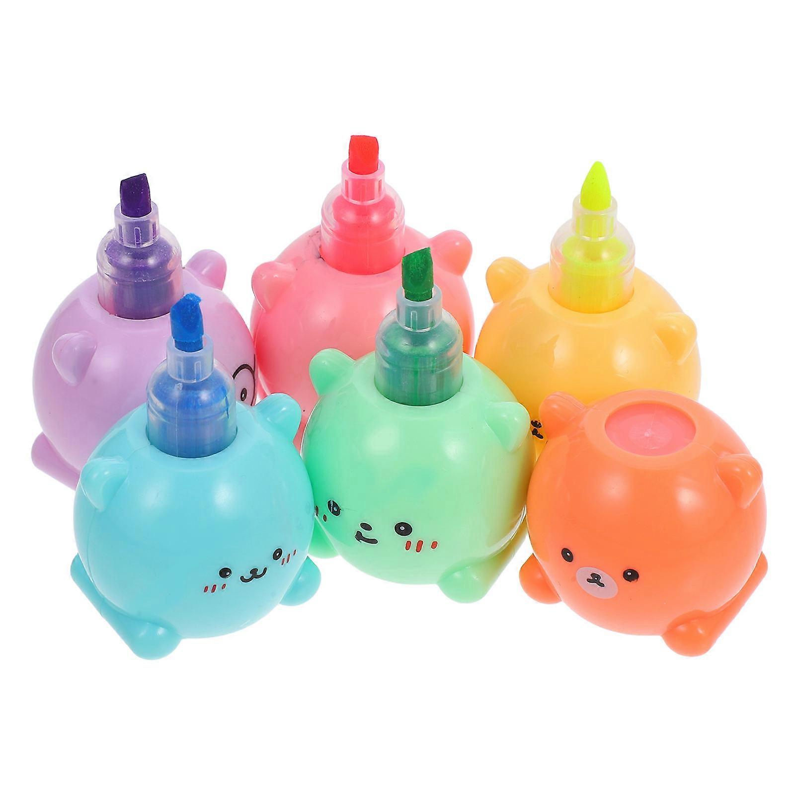 Convenient Book Marker Cute Bear Highlighter Pens for Marking 3Sets