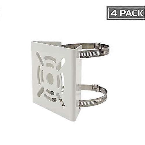 Universal CCTV Camera Pole Mount Bracket 4 Pack with Metal Construction and Cable Management