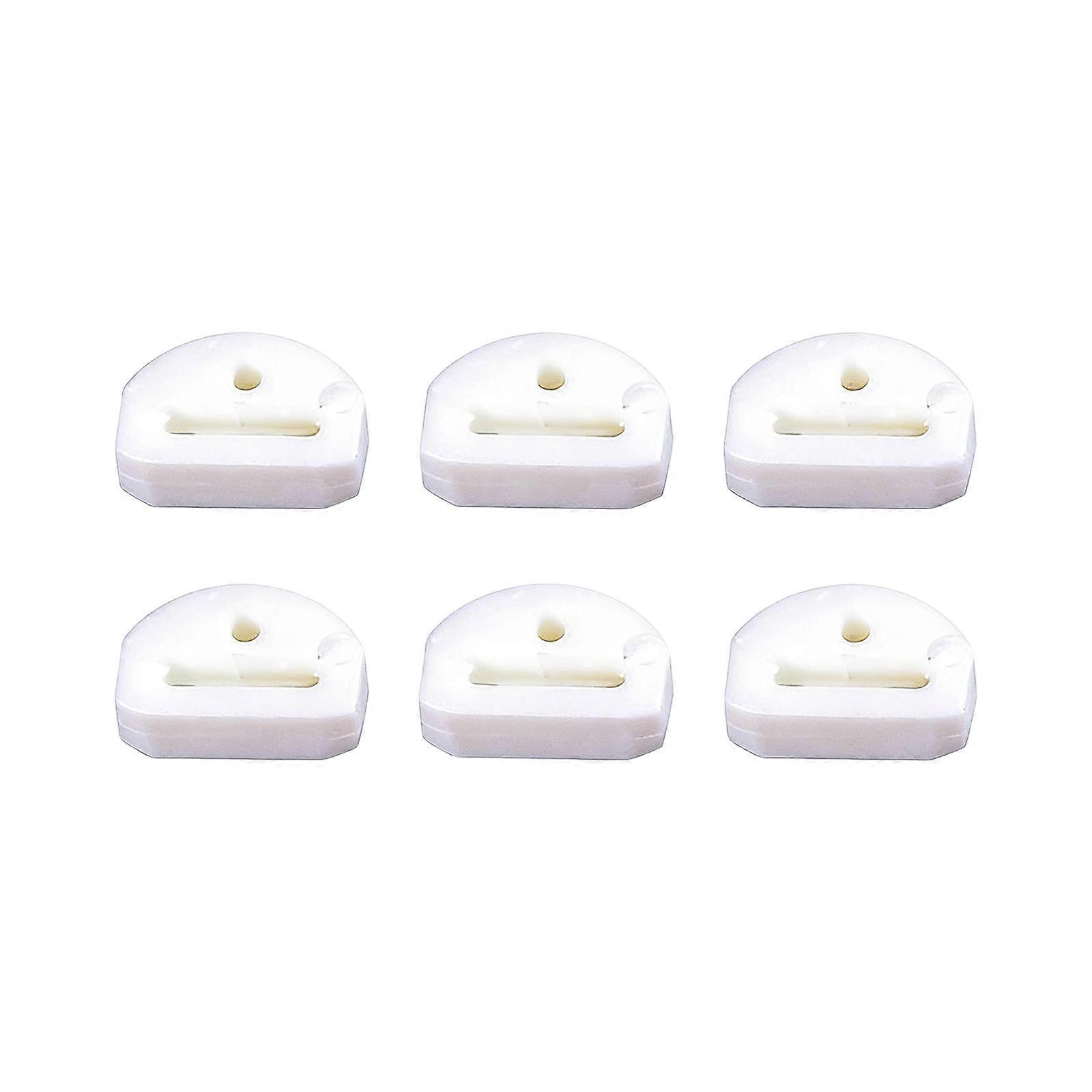 6Pcs Guitar String Ties Bridge Beads Guitar String Retainer String Guide Guitar String Lock Nut Block Clamps Enduring  White