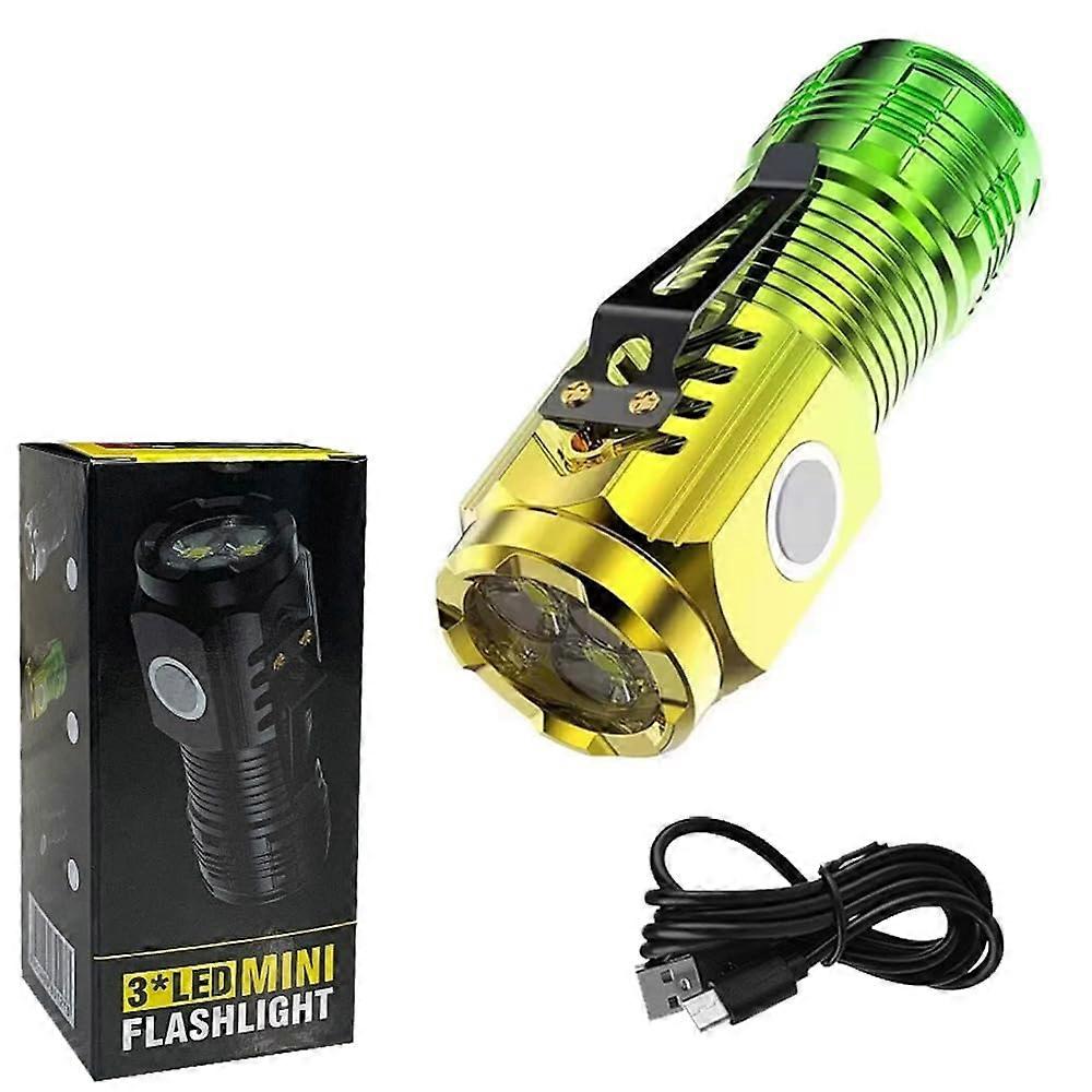 Rechargeable LED Flashlight Waterproof Compact Design with Lithium Battery and 5 Lighting Modes