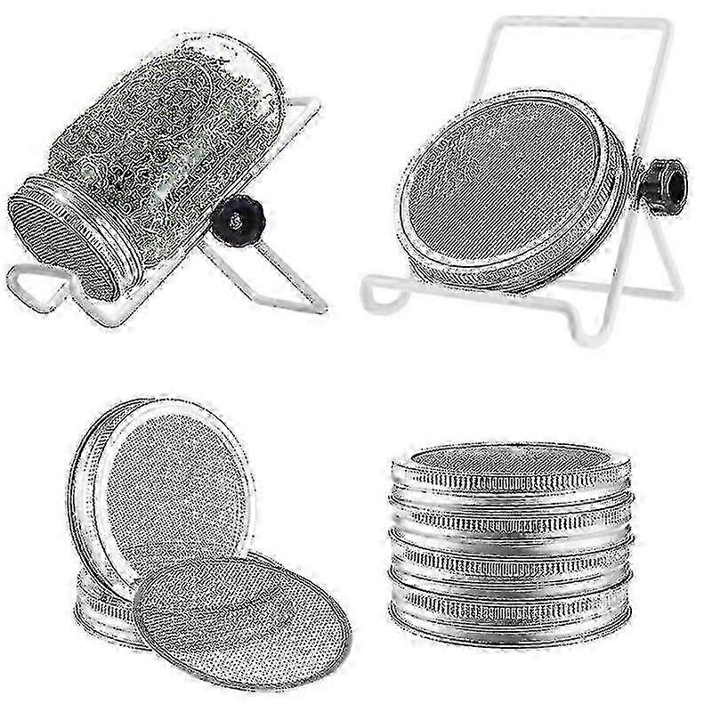 6 Pack Sprouting Jar Lids Fits Regular Mouth Jars