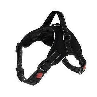 No-Pressure Dog Harness, Ergonomic Design for Comfort, Adjustable Neck & Chest, Reflective Black