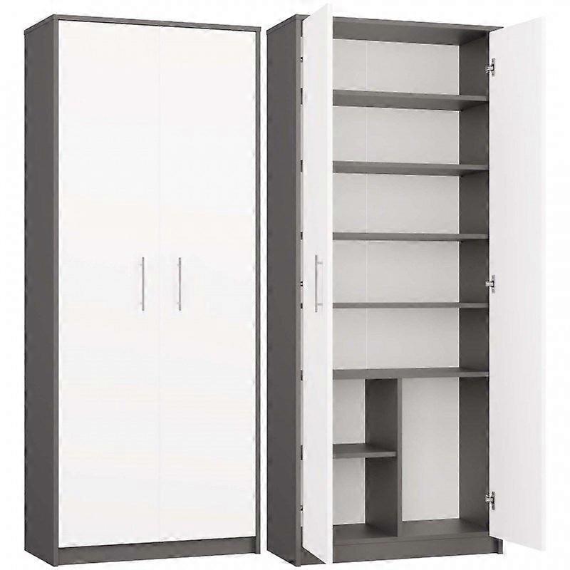 Oliv 2d Geschlossenes Regalsystem, Anthrazit/Weiß