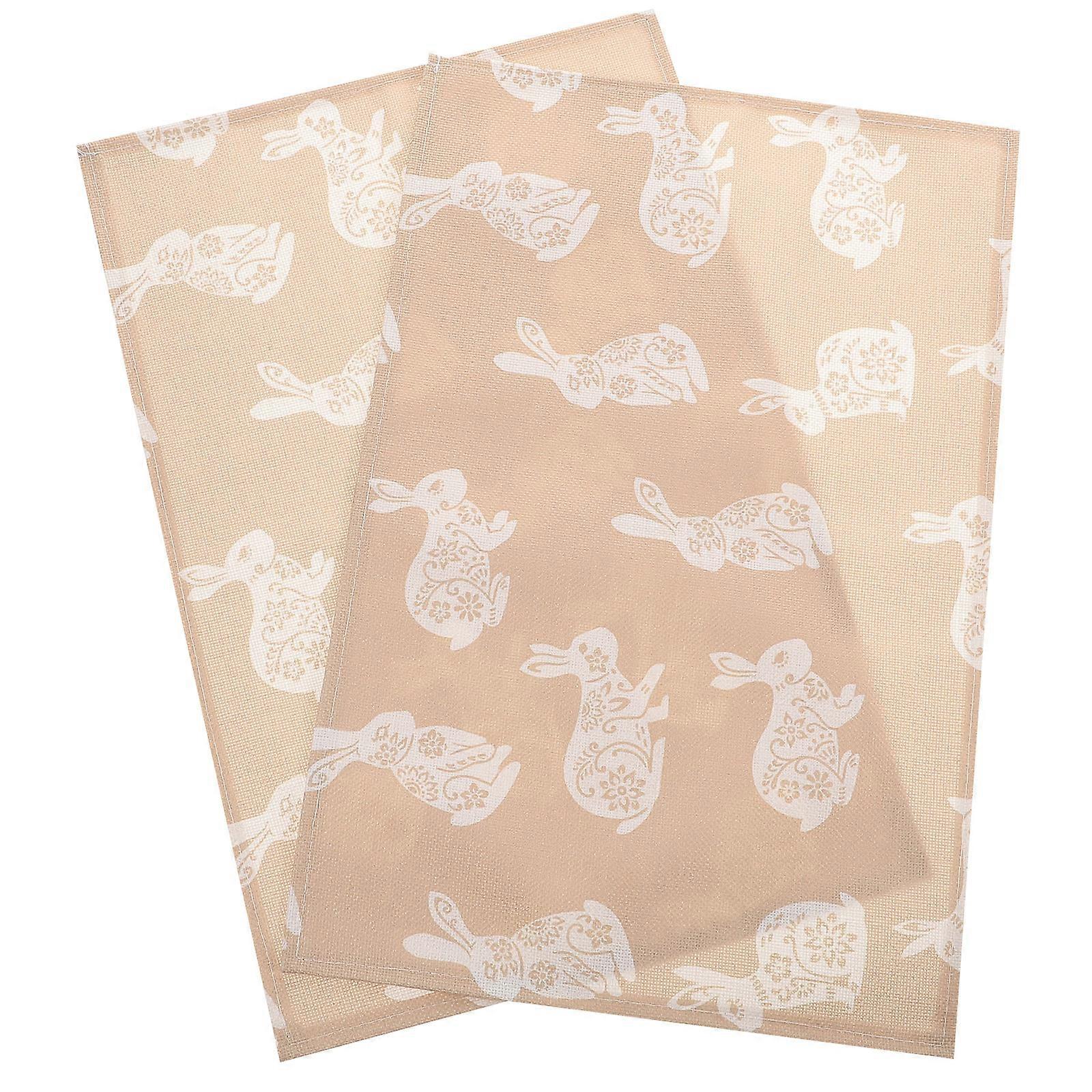 Beige Easter Dinner Table Placemats for Decor 6Pcs Linen Material