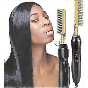 Elektrischer Haarglätter mit Heizfunktion für dickes Afrohaar, Perücken und Bärte, tragbarer Lockenstab mit Hitzeschutz (1 Stück)