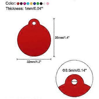 30PCS Round Laser Engraving Aluminium Blanks Tags, Stamping Dog ID Pet Labels, 10 Colours
