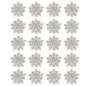 24 stks Kerst Thema Decoratie Sneeuwvlok Vormige Versiering DIY Decoratie