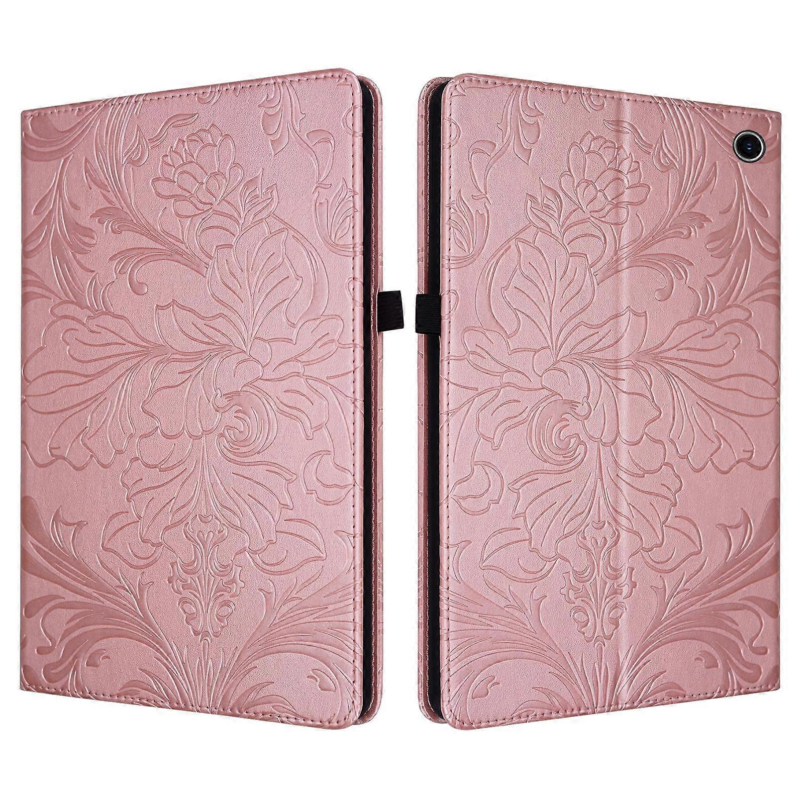 Floral Embossed Pattern Vegan Leather Tablet Case