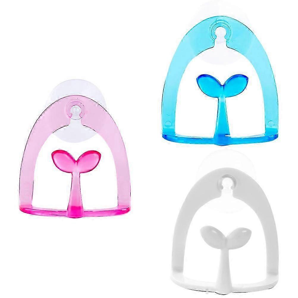 Sucked Type Sponge Holder for Storage 3Pcs Plastic Kitchen Rack