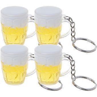 4Pcs Beer Cup Key Chain Decorative Keychain Backpack Pendant Hanging Keychain
