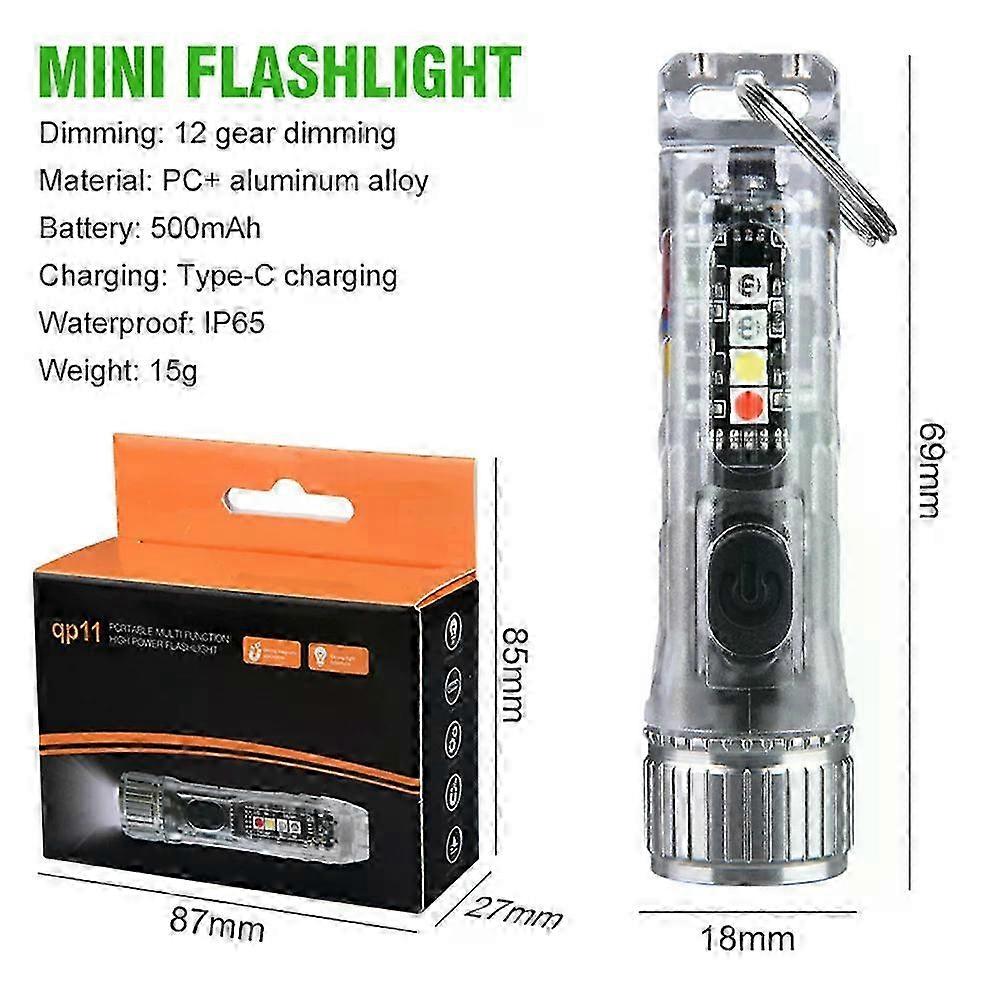 Mini Flashlight LED Multi-function Waterproof Keychain Flashlight Portable Waterproof Magnetic Self Defense Camping Light
