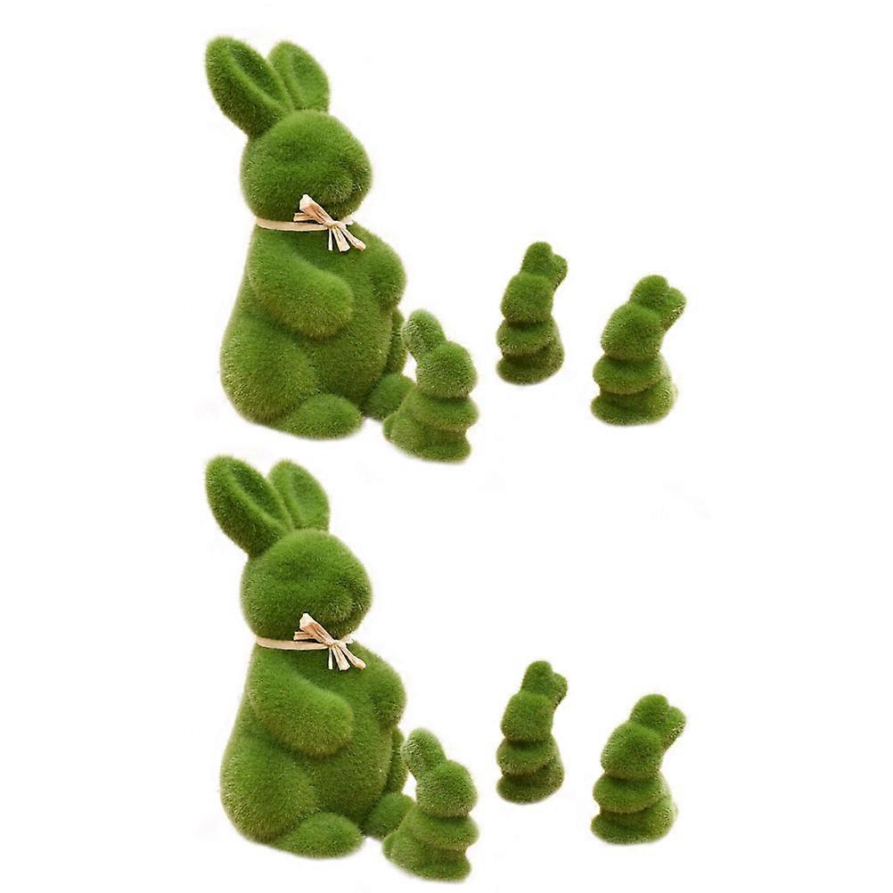 8 Pcs Artificial Moss Rabbit  Easter Decor Easter Rabbit Shape Ornament