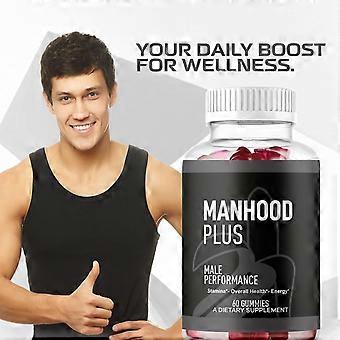 Manhood Plus Natural Male Performance Nutrition Gels and Chews, 60 Counts
