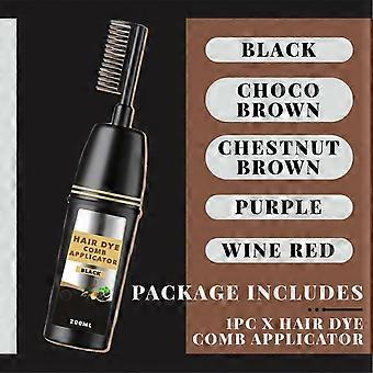 200ml Natural Ginseng Essence Instant Hair Dye Shampoo Color Cream Cover Permanent Coloring Comb