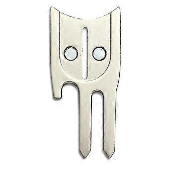 Golf Fork Tool Putting Ball Mark Small Repair Tight Bracket Metal(1 Piece, Silver)