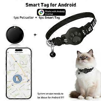 Pet Tracking Collar Set with Smart Tag, Adjustable Nylon Cat Collar with Bell and Reflective Stripe, Lightweight Water-Resistant Tracker for Small Pet