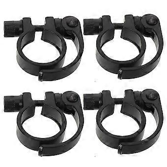 Quick Release Clamp Bike Seatpost Clamp 4Pcs Aluminum Alloy Black for Cycling