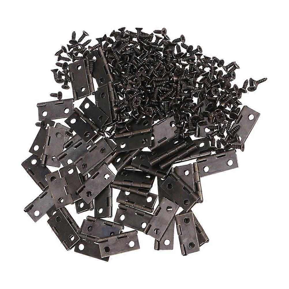 100pcs Automatic Self Closing Spring Hinges Mini Metal Hinge with 400pcs Screws