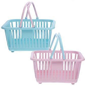 2Pcs supermercado Shopping Baskets brinquedos Sundries Cestas de armazenamento Handheld Basket