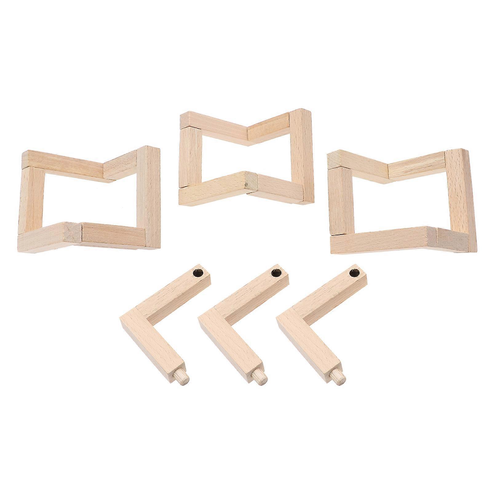 4pcs Creative Solid Wood 3D Printing Moon Lamp Bracket Pat Light Solid Wood Base