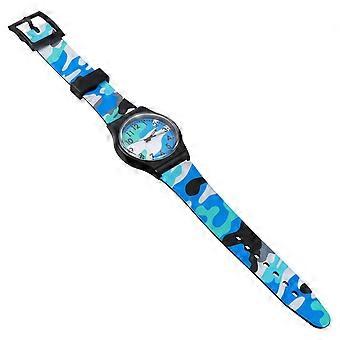 Children Watch Cartoon Style Wrist Watch for Child 2Pcs Blue Camouflage Band
