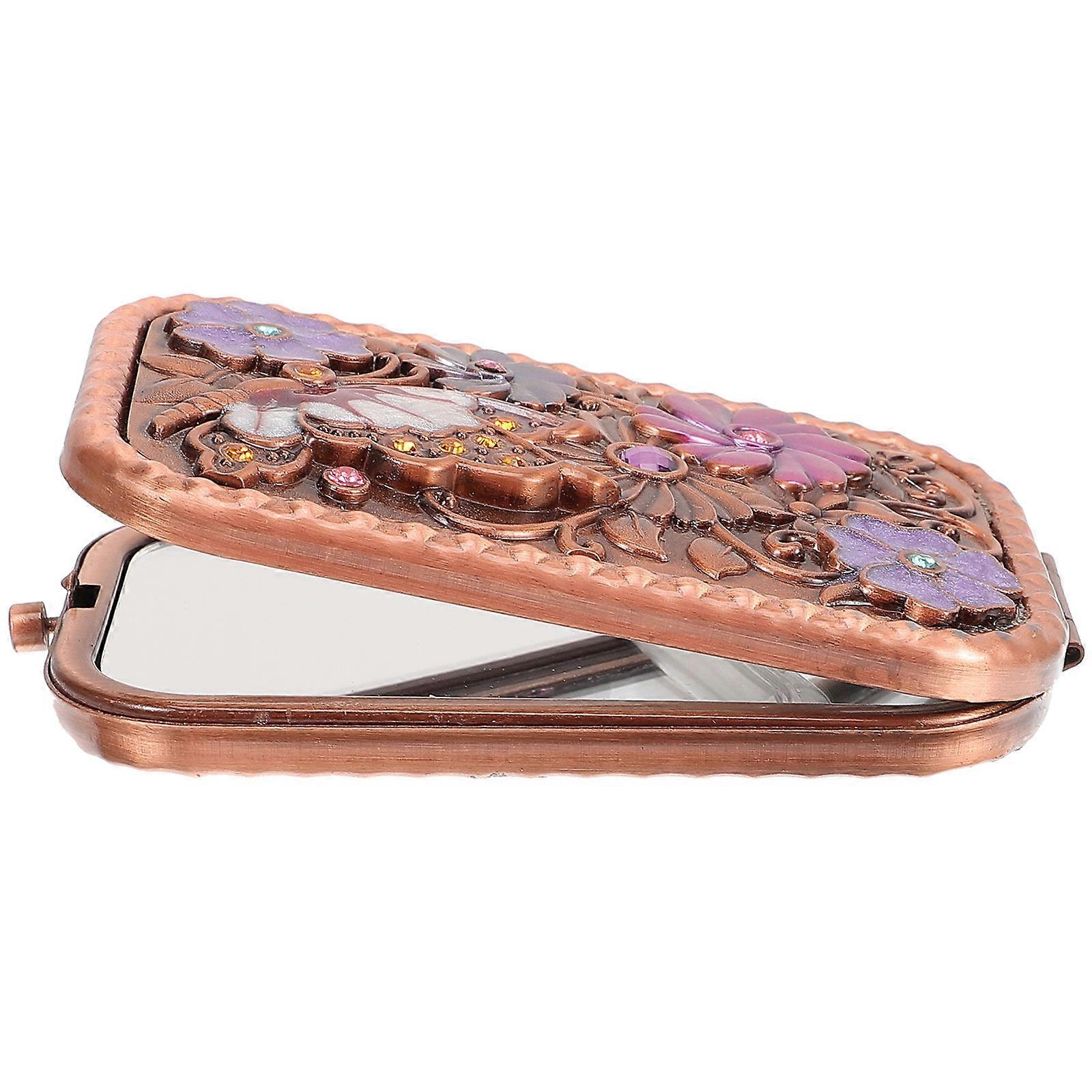 Makeup Mirror Creative Double- Foldable Retro Makeup Mirror for Two Pcs