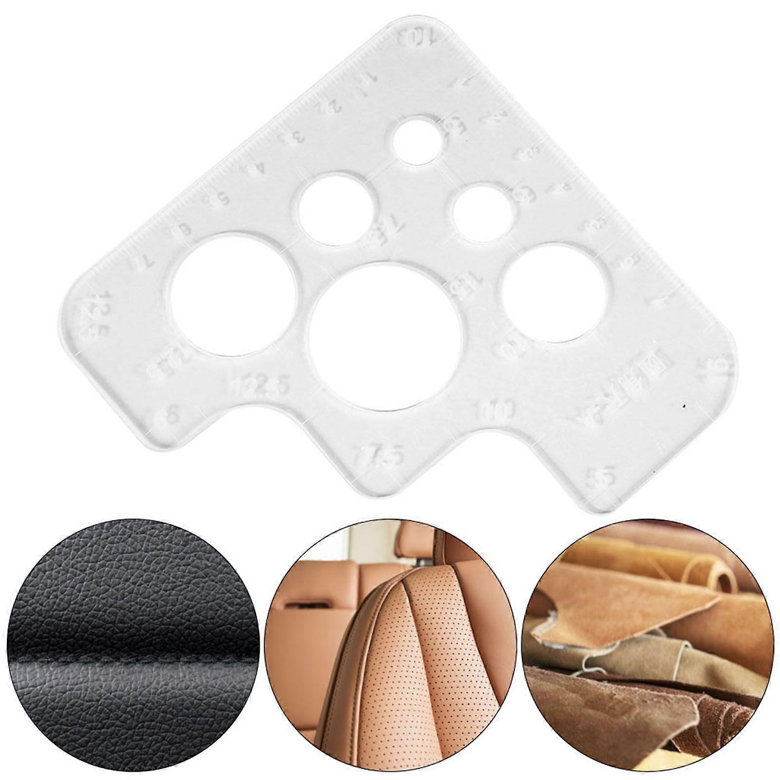 Clear Acrylic Circle Corner Hole Stitching Template Stencil Leather Positioning Tool (Type A)