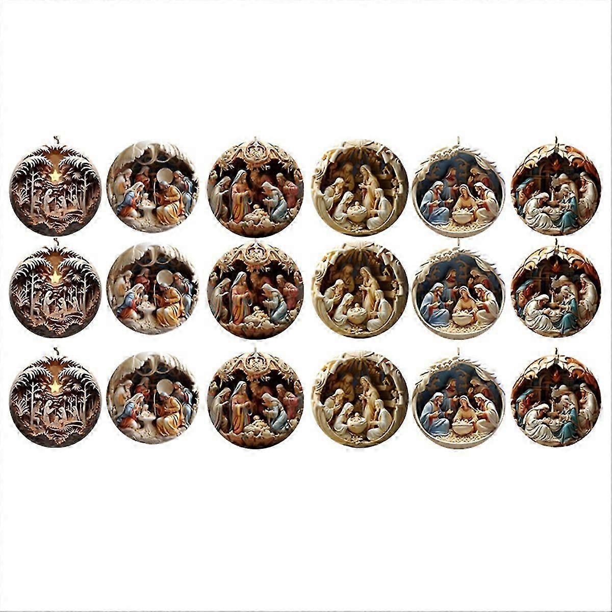 Christmas decorations Nativity scene decorations, flat 3D effect