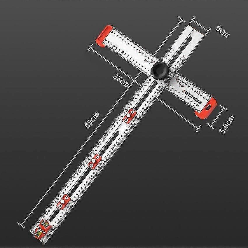 26-27s High Accuracy Multifunctional Drilling Ruler for Carpentry