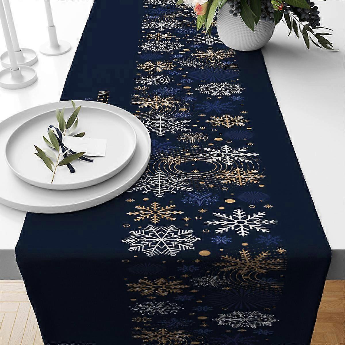 Festive Linen Christmas Table Runner