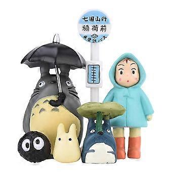 6pcs Anime My Neighbor Totoro Action Figure Collection Animation Totoro Bus Stop