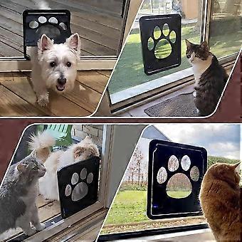Easy-to-Install Cat Flap for Mosquito Net, Lockable Cat Door for Small/Medium Cats/Dogs