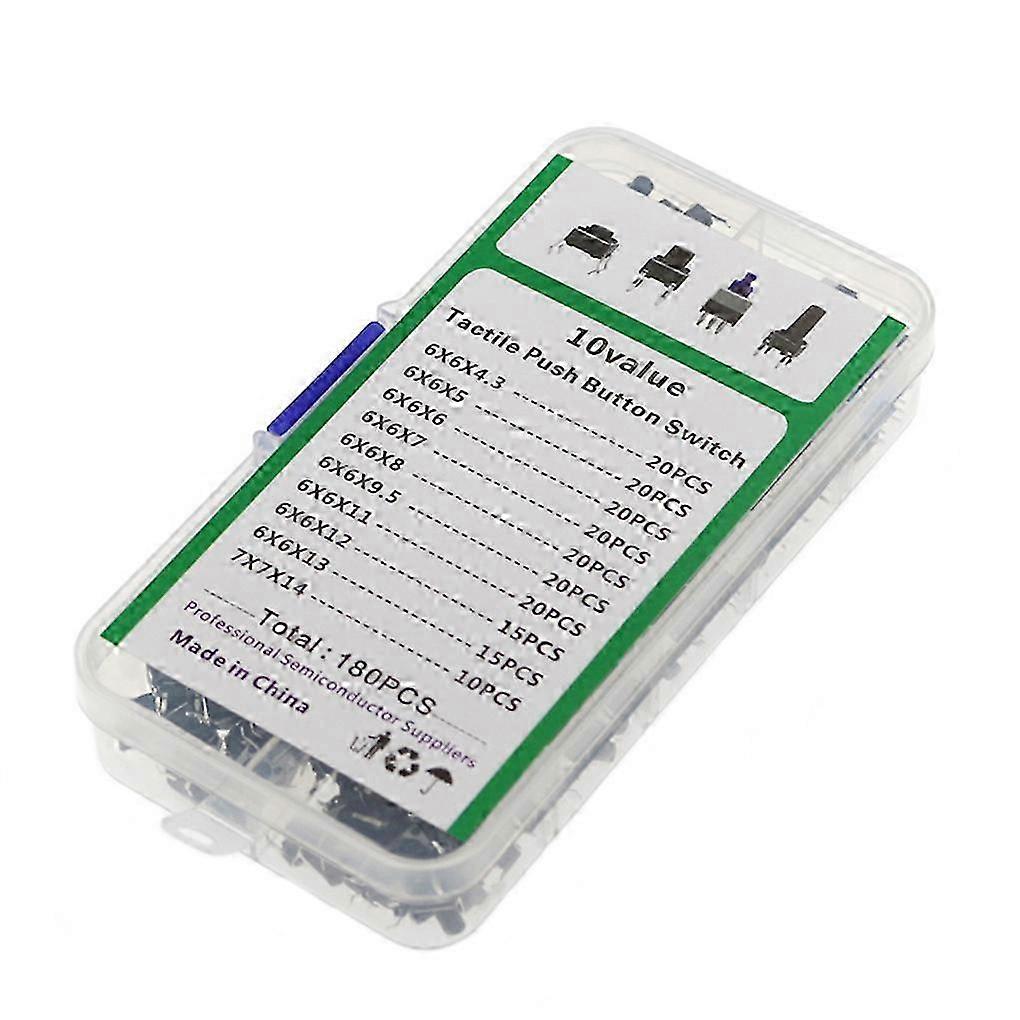 180pcs Compact Copper Push Button Switches