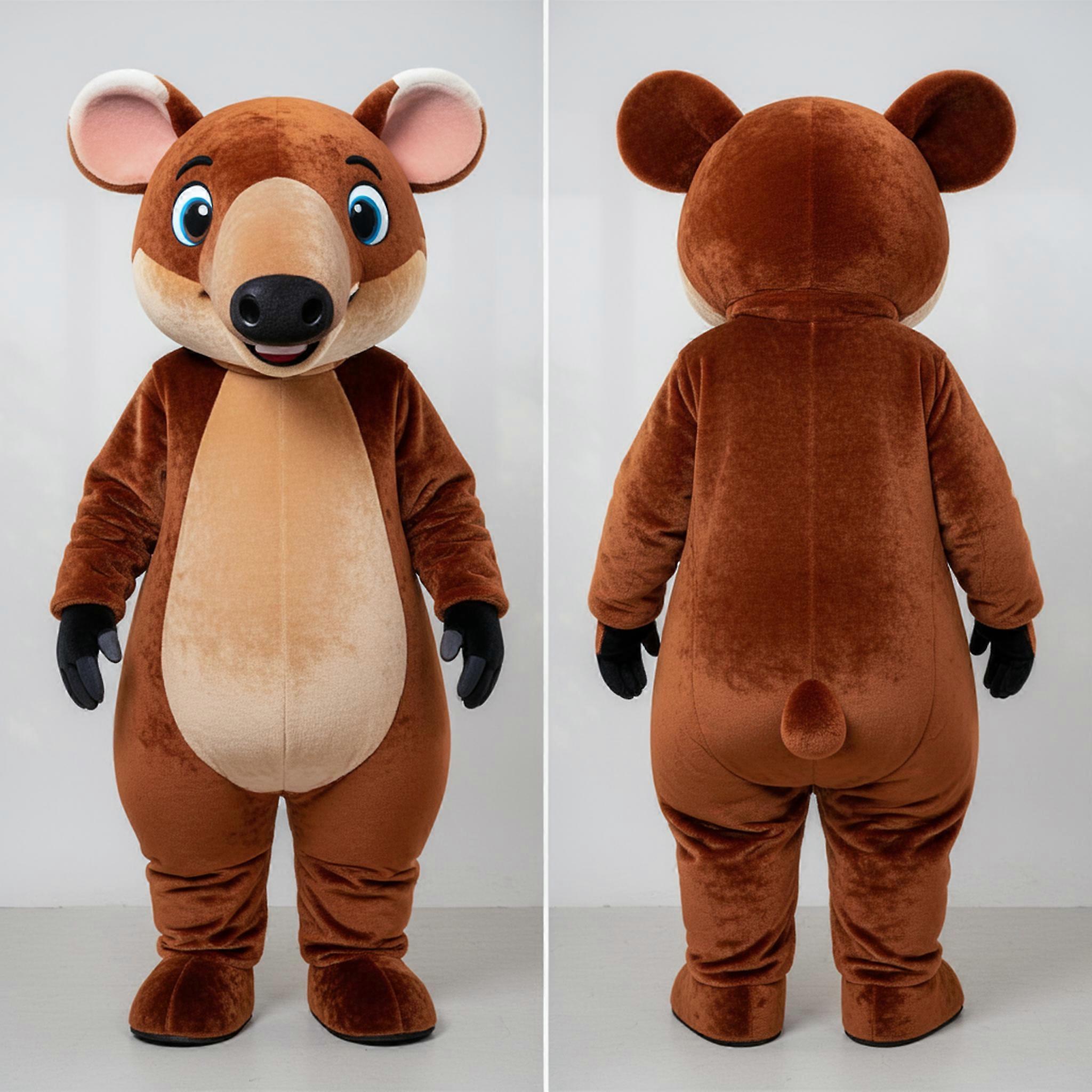 MASTICOT Rust Orange Friendly Tapir Mascot