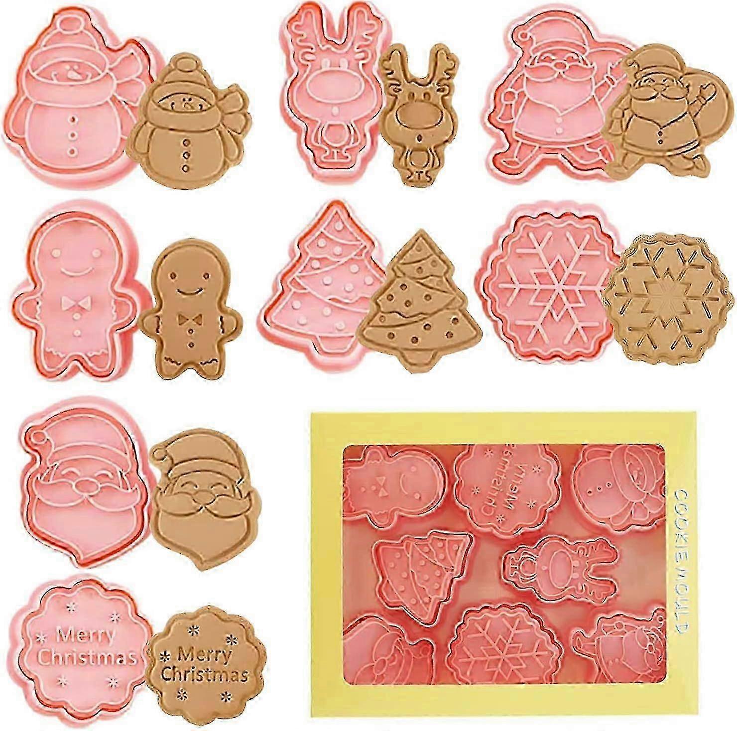 3D Christmas Cookie Cutters Set