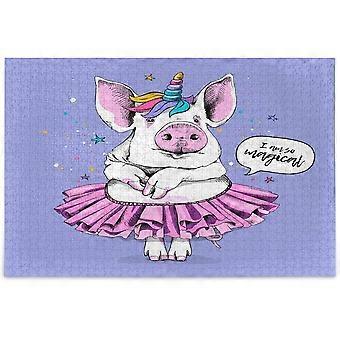 Jigsaw Puzzles Cute Pig Puzzle,Fun Toy Family Game for Educational Intellectual Decompressing/Multicoloured UE1553