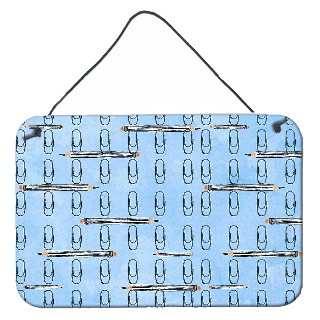 Caroline`s treasures acuarelă acuarelă agrafe de hârtie agrafe albastru de perete sau de ușă agățat printuri 8x12