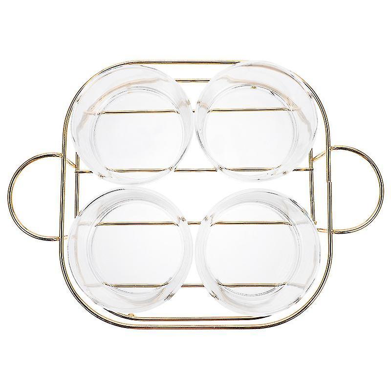 27X19.6x6cm Transparent Color Plates 1 Set Delicate Dried Fruit Grid Plates Glass Snack Plates Glass