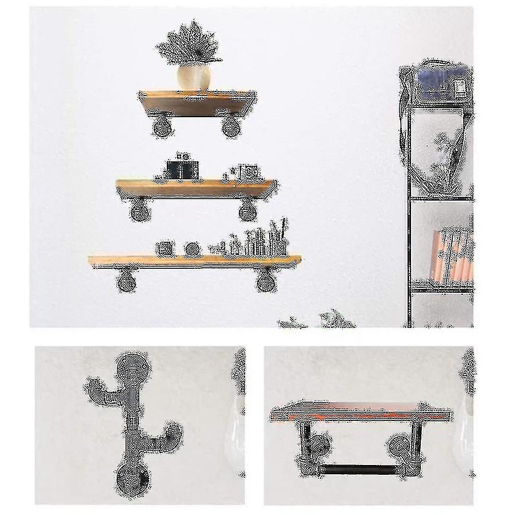 Bride de tuyau en fonte malléable 1/2 pouce, raccords filetés noirs 1/2 pouce, 8 pièces