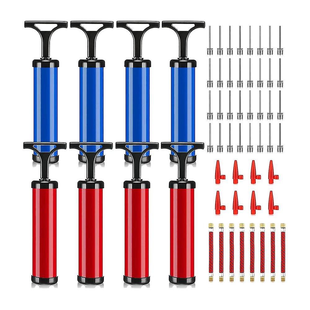 8 Sets Air Pumps Ball Pumps For Inflatables Hand Pump Exercise Ball Inflator With Needle Nozzle Ext