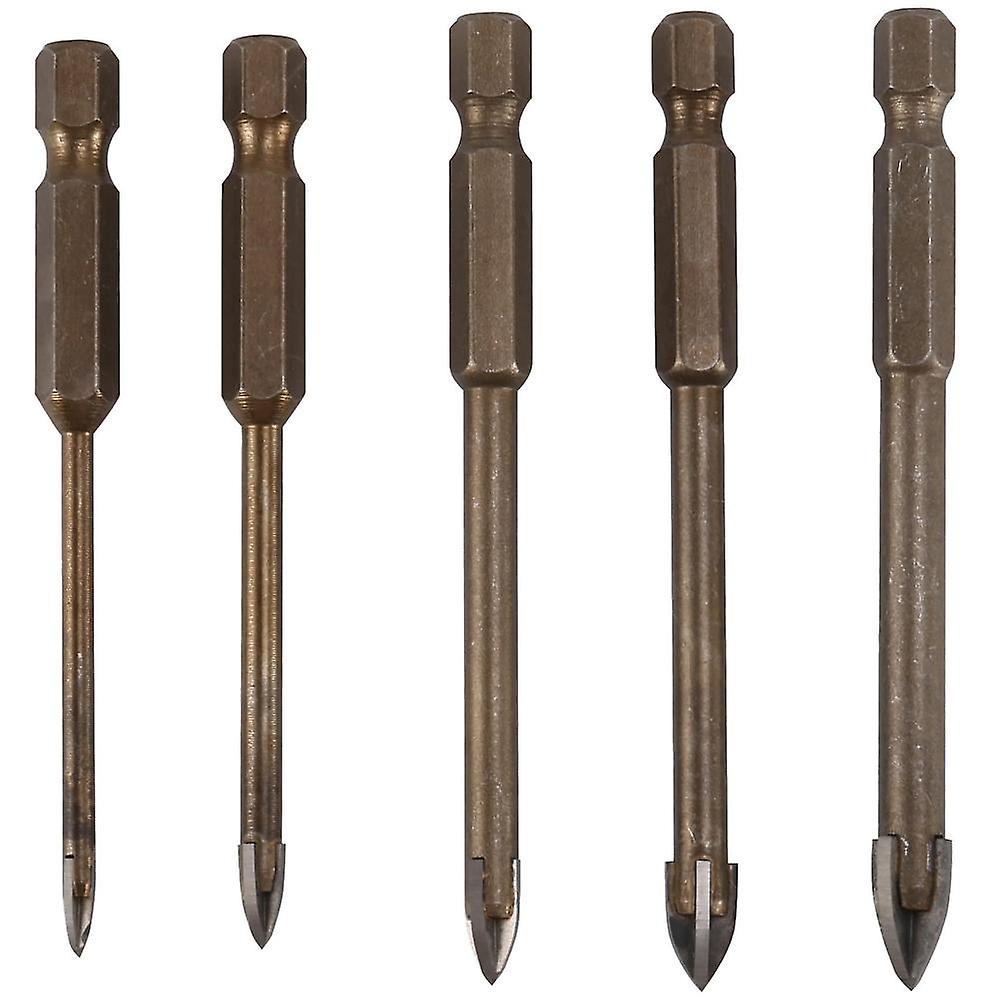 5 Pcs Efficient Universal Drilling Tool, Multifunctional Triple-cornered Cross Alloy Drill Bit Set