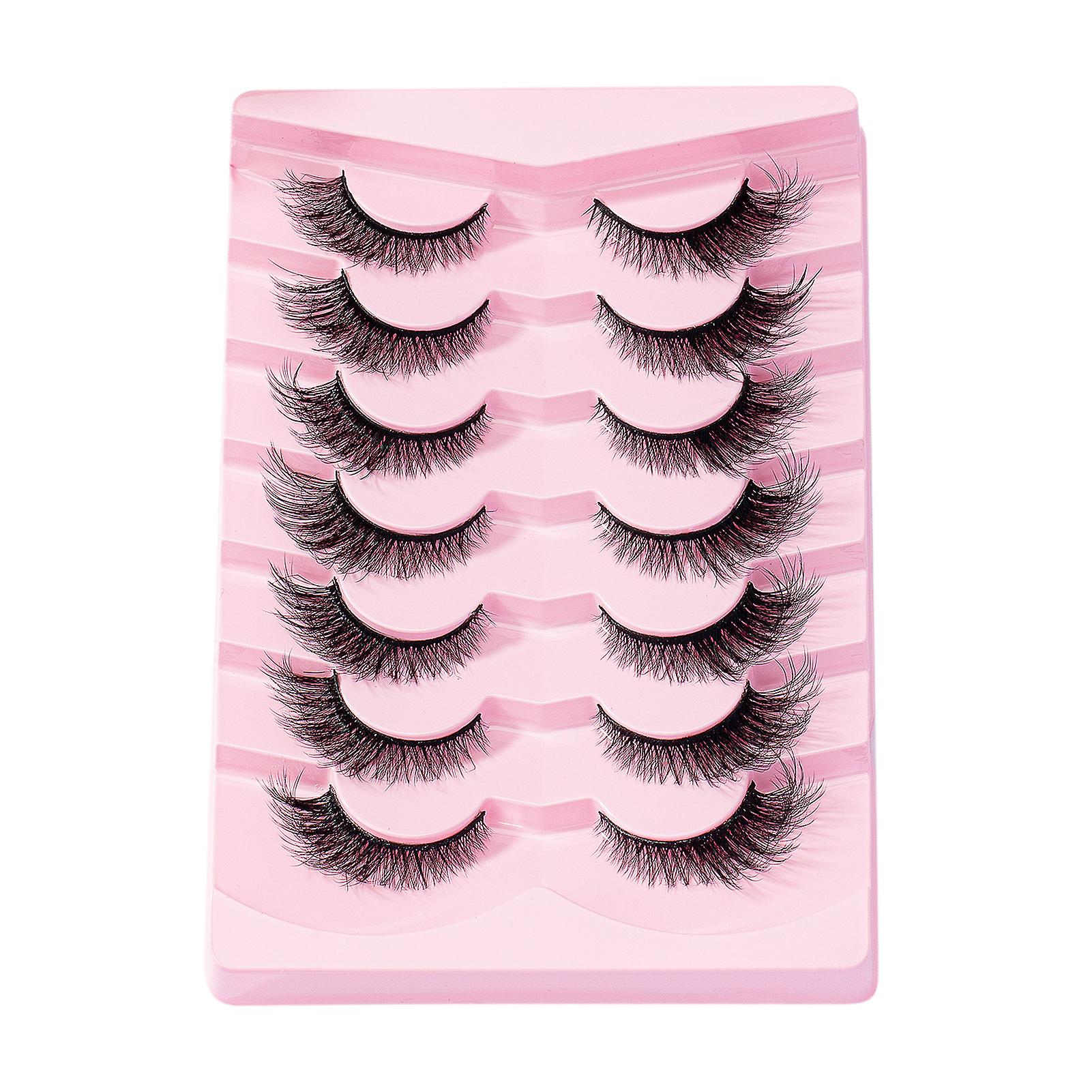7 Pairs Realistic False Eyelashes Lengthening Wisps Lashes