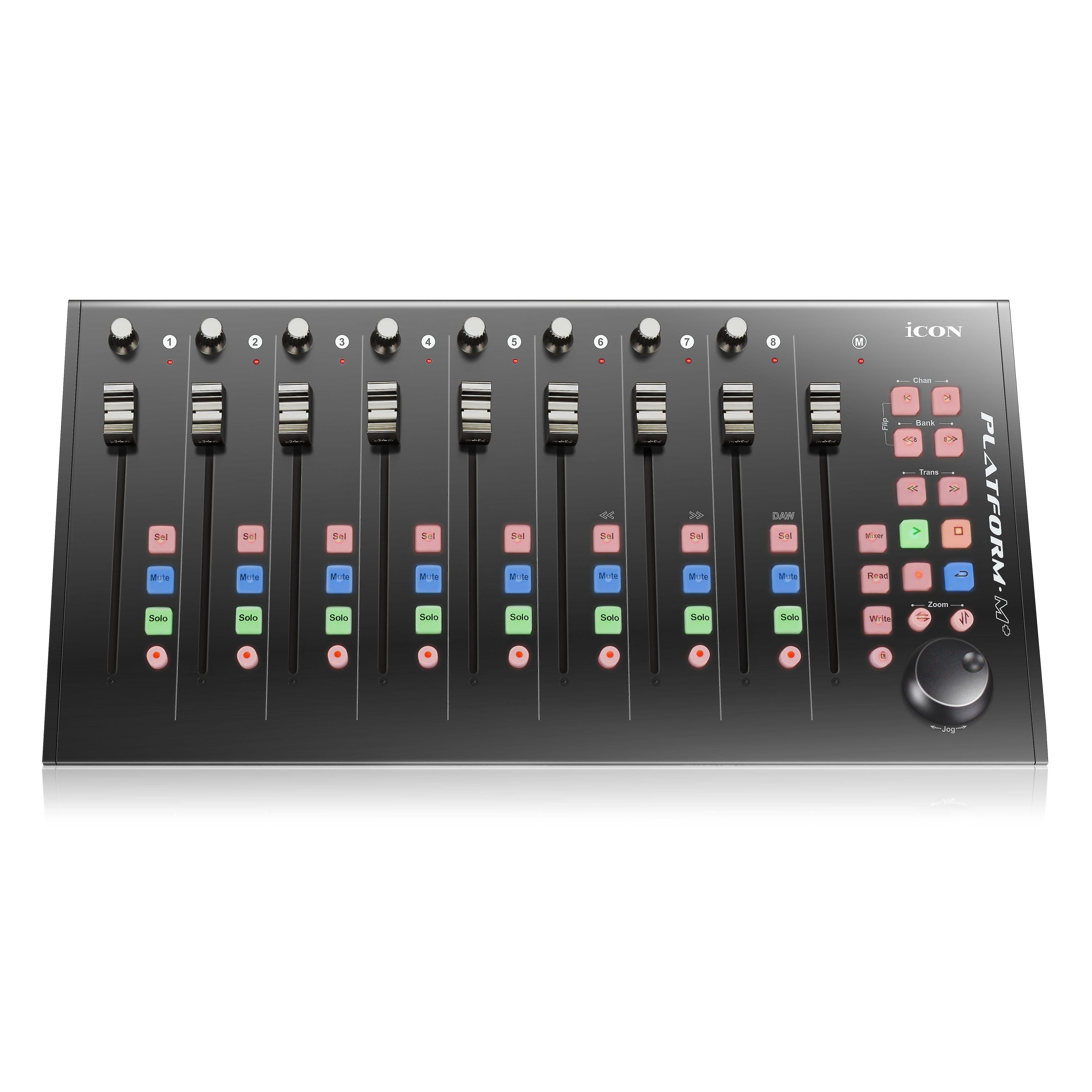 Icon Platform M+ 8+1 Faders Electric Fader Usb Midi Controller Digital Mixer For Foh, Monitor, Recording, Broadcast Environment