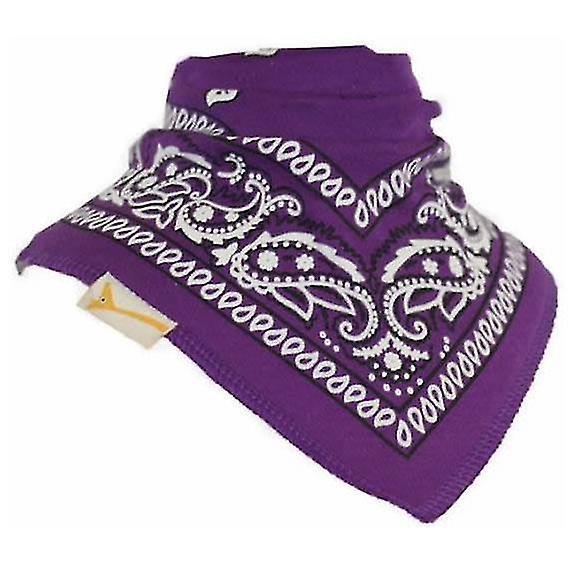 Purple & white patterned bandana bib