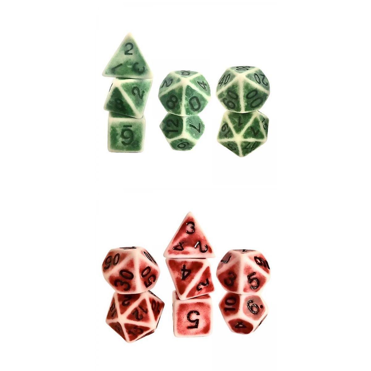 14pcs Polyhedral Dice Multi Sided Dice for Table Games Role Playing Games