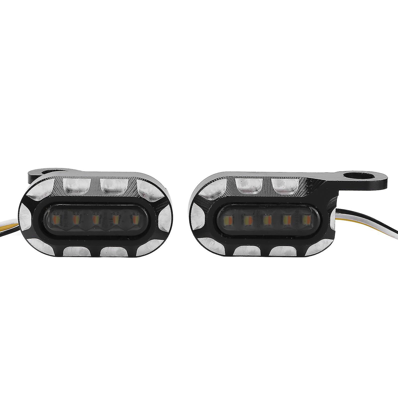 Motorcycle Turn Signal Indicator Running Lamp Yellow Light Waterproof Universal 12vblack + White + Smoke