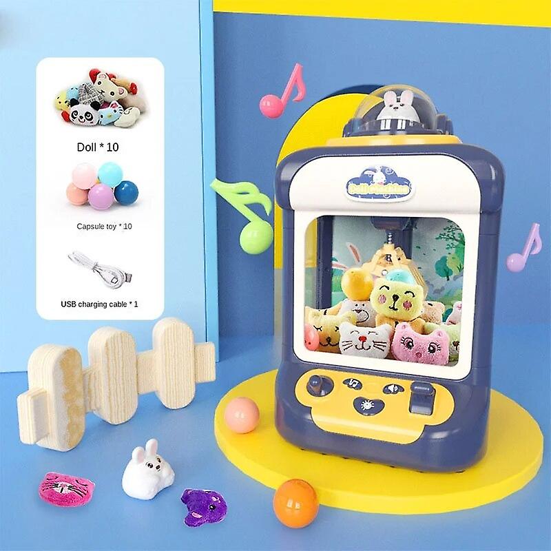 Children's Doll Grabbing Machine Small Household Mini Clip Doll Machine Coin Twisting Candy With Music For Boys And Girls
