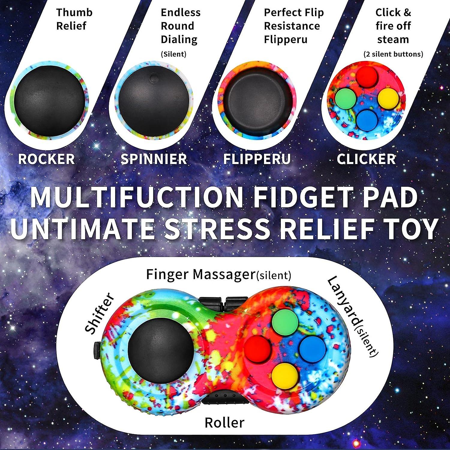 LINKPAL Fidget Controller Pad - 2-Pack, Multicolor, Stress Reducer Classic Game Pad For ADD/Anxiety