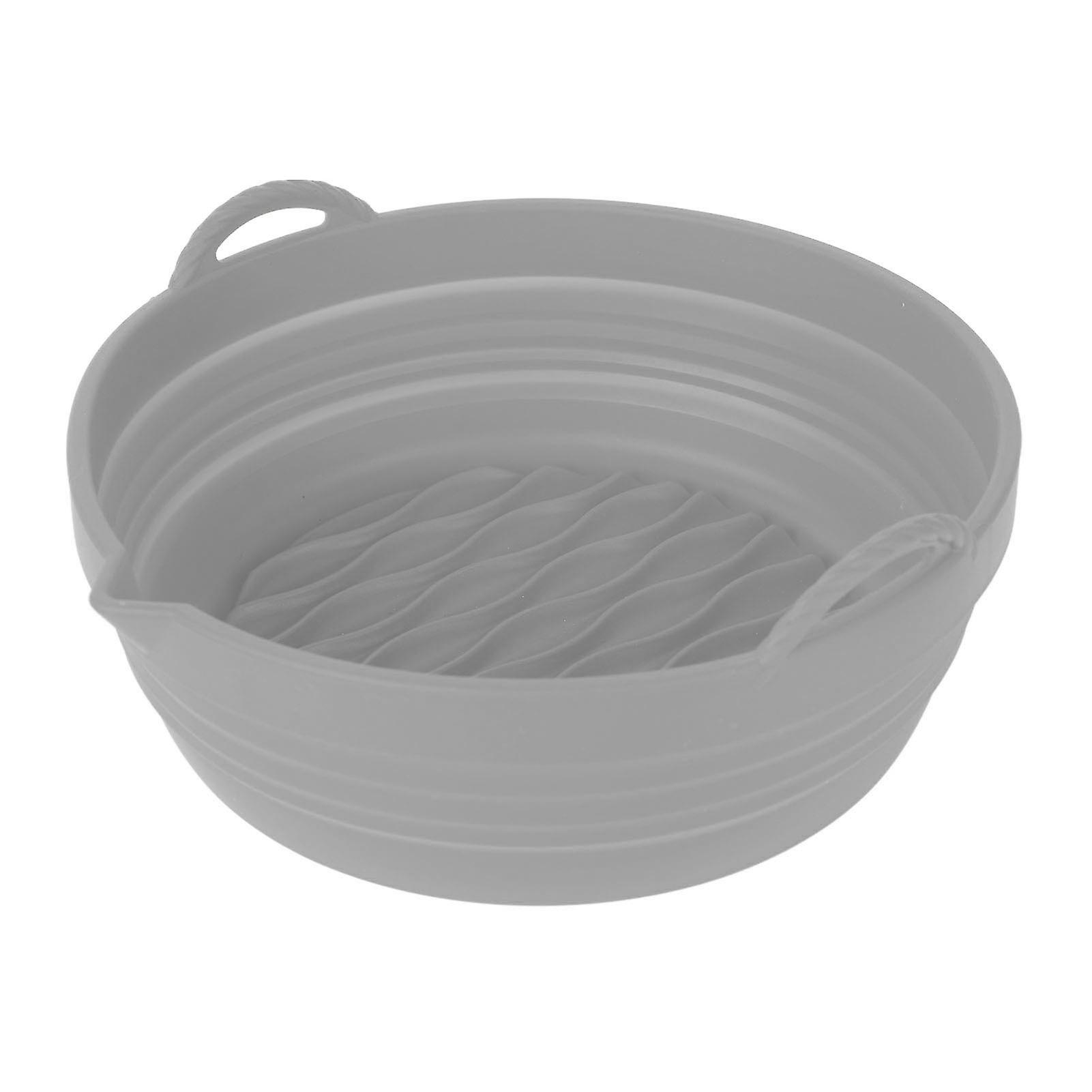 Foldable Grey Silicone Fryer Liner – Wavy Stripe Design, Heat-Resistant & Reusable